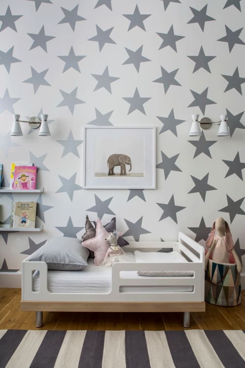 LUCKY STAR | SILVER | Wallpaper in Wall Treatments by Marley + Malek Kids Wallpaper