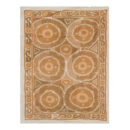 Vintage Tan Samarkand Tapestry - Tribal Embroidery Wall Deco | Linens & Bedding by Vintage Pillows Store