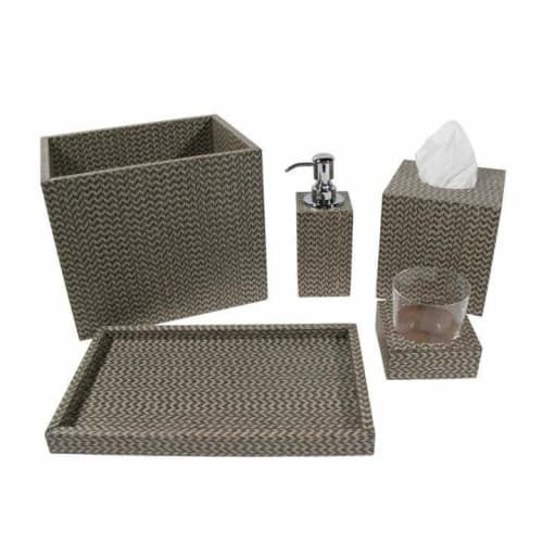 GREY CHEVRON (Bath Collection) | Toiletry in Storage by Oggetti Designs