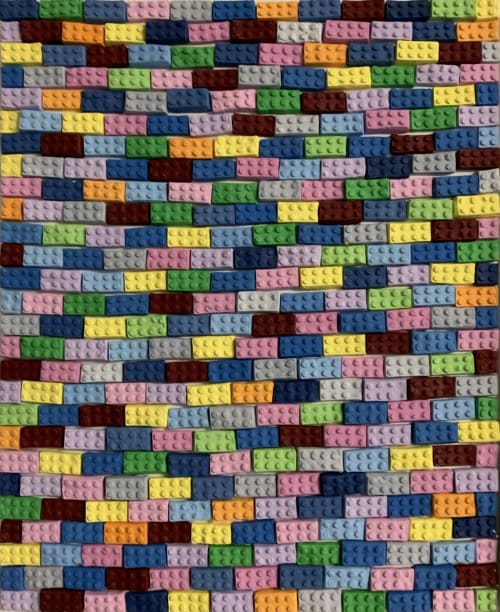 Bricks 16" x 20" | Mixed Media in Paintings by Emeline Tate