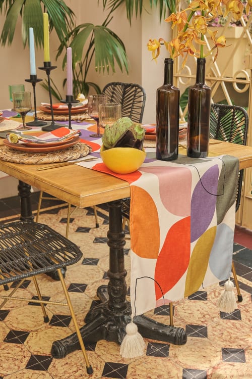 Chromatic Table Runner | Linens & Bedding by OSLÉ HOME DECOR