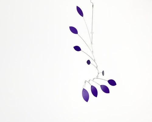 Mobile for the Nursery or Baby Leaf Wave Purple Leaves | Wall Sculpture in Wall Hangings by Skysetter Designs