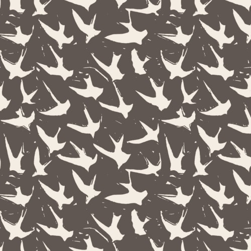 Bird by Bird (XL), Coal Field | Wall Treatments by Philomela Textiles & Wallpaper