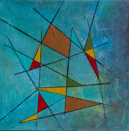 Abstract midcentury modern painting minimalist mcm painting | Paintings by Berez Art