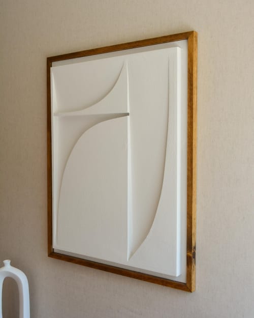 No. 107 Japandi Plaster Wall Relief - Scandinavian Neutral Decor | Decorative Objects by Joseph Aurelius