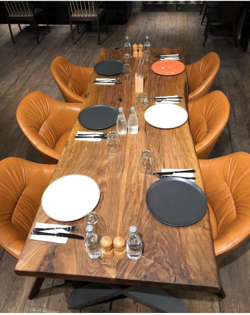 Custom Order Walnut Dine Table, Wooden Live Edge Table | Dining Table in Tables by Tinella Collection