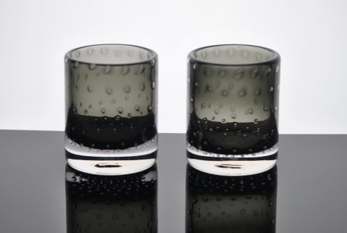 Gray Bubble Bourbon Glass | Drinkware by Tucker Glass and Design`