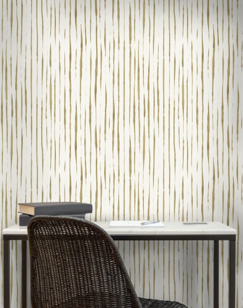 Inky Stripe Wallpaper in Bronze | Wall Treatments by Eso Studio Wallpaper & Textiles