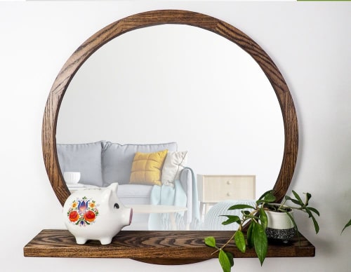 Round Mirror with Shelf | Decorative Objects by Dot & Rose