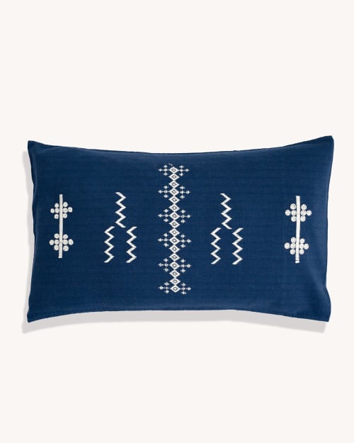 Jazmin Hand Embroidered Cushion Cover | Sham in Linens & Bedding by Routes Interiors