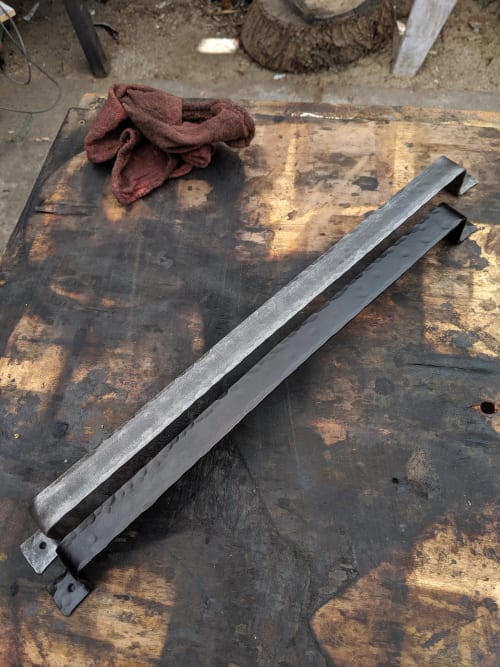 Low Profile Under Sink Kitchen Bathroom Towel Bar Rack | Storage by Element Hand Forged Hardware