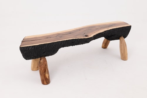 Live Edge Walnut Bench, Wabi-Sabi, Brutalist, Log Furniture | Benches & Ottomans by Logniture
