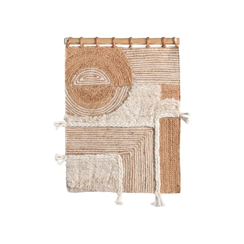 Handmade Wool Jute Wall Hanging – Textured Geometric Boho Tapestry Decor | Wall Hangings by Swiflo