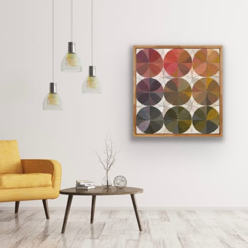 Geometric Abstraction | "Tic Tac Toe Two" | 24x24 inches | Oil And Acrylic Painting in Paintings by Katie Willes