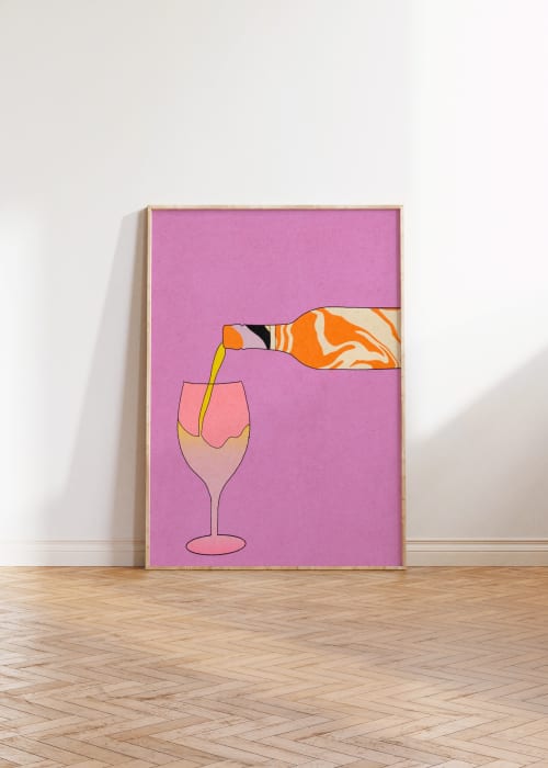 Wine Please Art Print | Prints by Britny Lizet