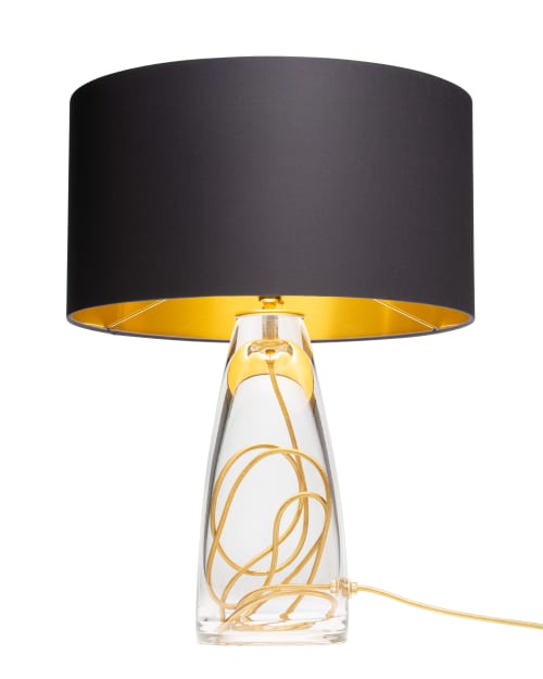 SERAFINA Lamp · Clear+Charcoal+Gold | Table Lamp in Lamps by LUMi Collection