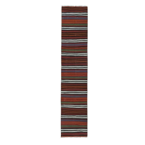 Vintage Striped Turkish Kilim Rug Runner - Stair Carpet | Rugs by Vintage Pillows Store