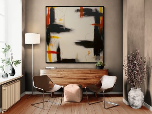 Slow Burn | Orange Abstract Original Painting | Oil And Acrylic Painting in Paintings by Abby May