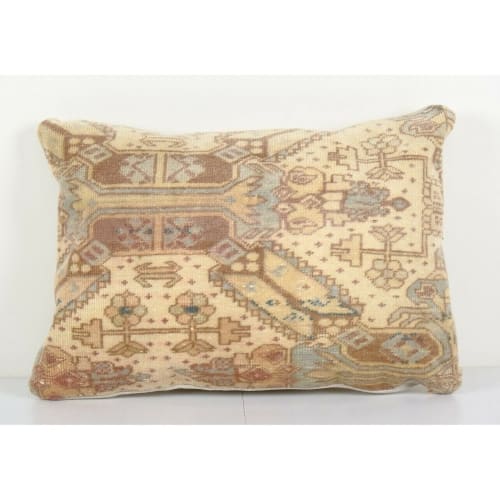 Turkish Oushak Rug Pillow Copper Cover, Queen Boho Woven | Linens & Bedding by Vintage Pillows Store