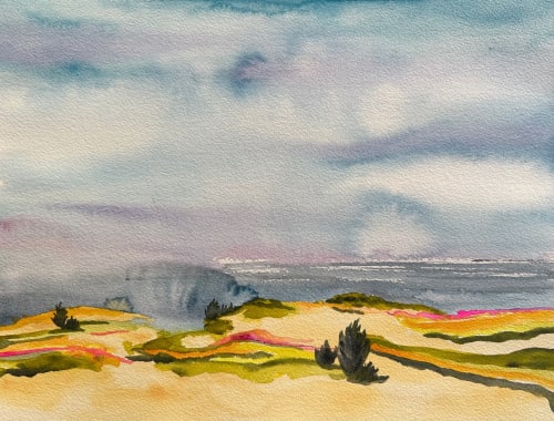 Chappaquiddick Summer Haze | Watercolor Painting in Paintings by Neon Dunes by Lily Keller