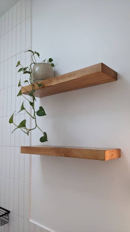 White Oak Raw Edge Shelf | Storage by iReclaimed Furniture Co