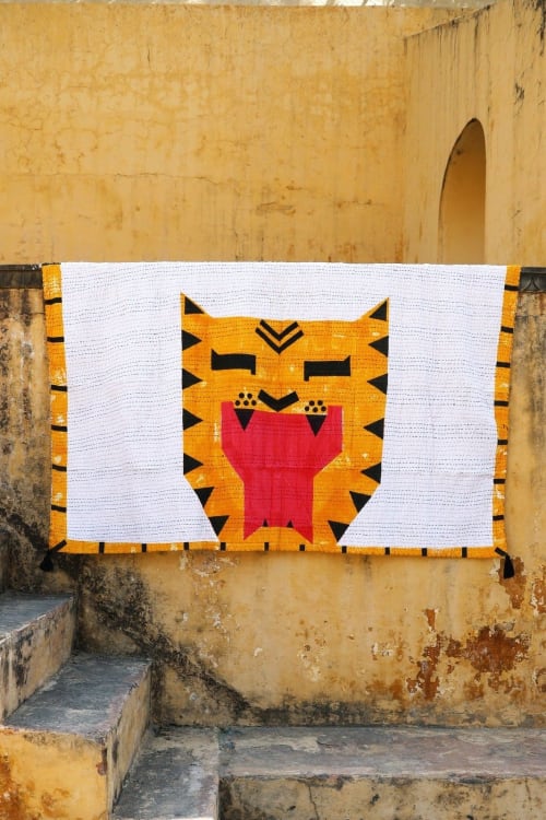 Tiger Kantha Throw | Linens & Bedding by CQC LA