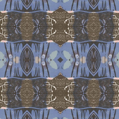 Amulet, Denim | Linens & Bedding by Philomela Textiles & Wallpaper