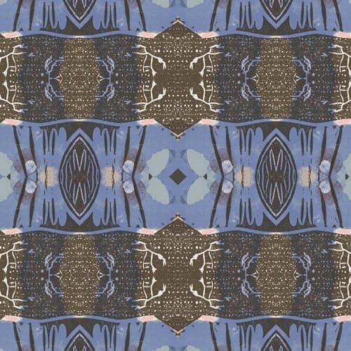 Amulet, Denim | Linens & Bedding by Philomela Textiles & Wallpaper