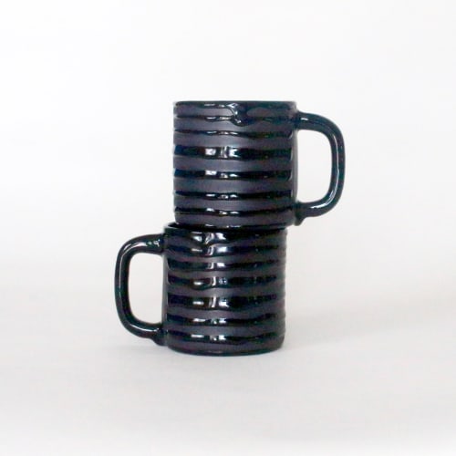 Monochrome Mug - Black Stripes | Drinkware by btw Ceramics