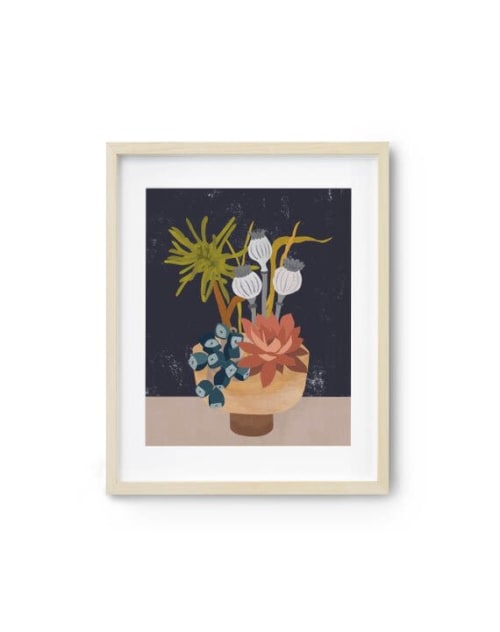 Indigo Ikebana - Modern Botanicals | Prints by Birdsong Prints