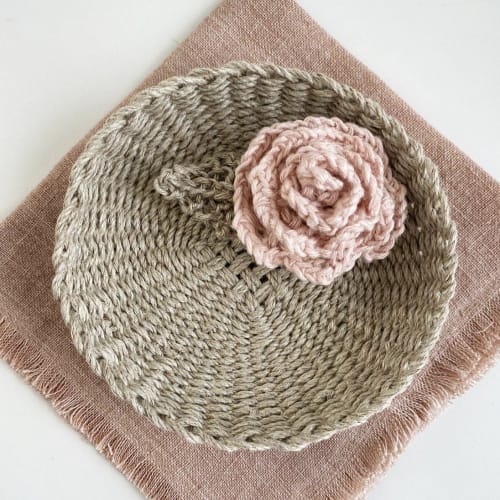 Knit Rose & Leaf DIY KIT (Makes 2) | Decorative Objects by Flax & Twine