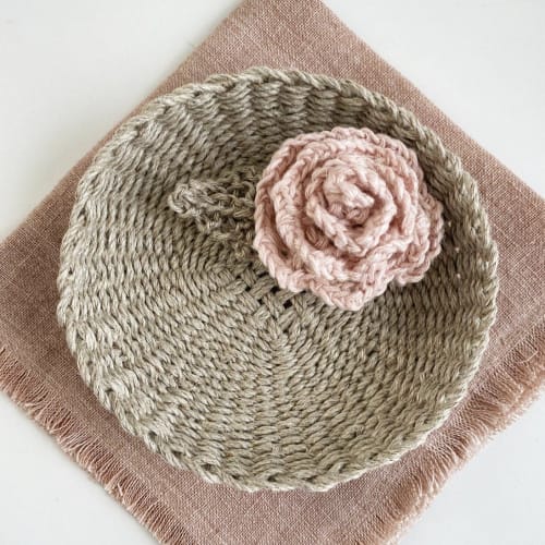 Knit Rose & Leaf DIY KIT (Makes 2) | Ornament in Decorative Objects by Flax & Twine