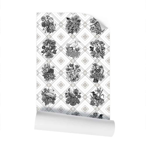 Trellis - The AEON Months - Greyscale - Wallpaper Print | Wall Treatments by Sean Martorana