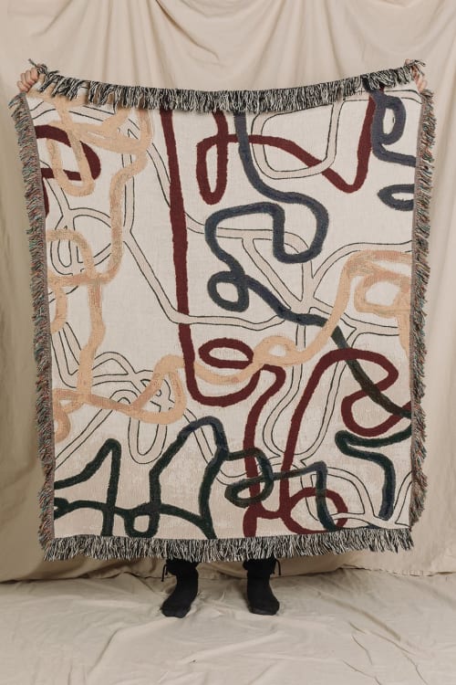 The TANGLED Jacquard Woven Throw Blanket | Soft Cotton Decor | Linens & Bedding by Parker Heath | PAR  KER made