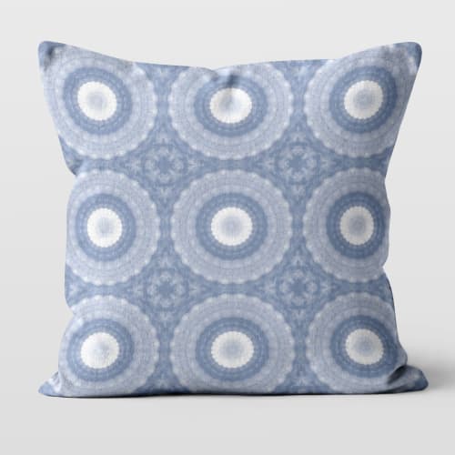 Sea Urchins in Periwinkle Cotton Linen Throw Pillow Cover | Pillows by Brandy Gibbs-Riley
