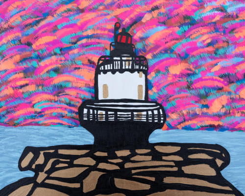 Spring Point Ledge Light | Paintings by Brianne Valentino