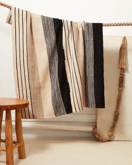 Pantelhó Baby Blanket - Black + Beige | Throw in Linens & Bedding by MINNA