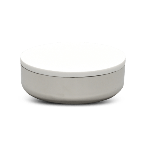 Modern Large Bowl In Stainless Steel With Lid | Dinnerware by Tina Frey