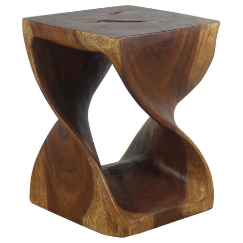 Haussmann® Original Wood Twist Stool 14 X 14 X 20 | Chairs by Haussmann®