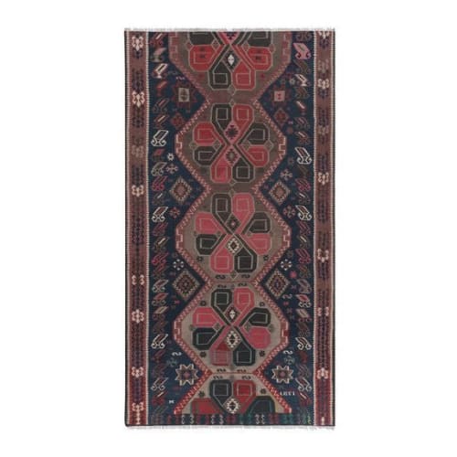 Mid 20th Century Decorative Long Vintage Kars Kilim Rug | Rugs by Vintage Pillows Store