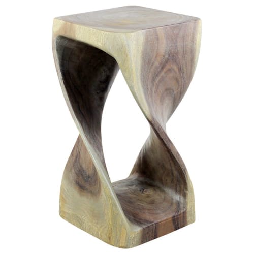 Haussmann® Original Wood Twist Stool 12 X 12 X 23 | Chairs by Haussmann®