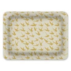 Decorative Tray: Bird By Bird, Mustard | Decorative Objects by Philomela Textiles & Wallpaper