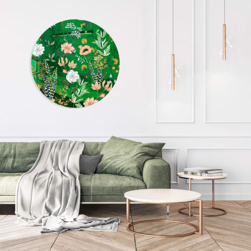 Beautiful Field Flowers Printed Mirror Acrylic Circles Wall | Wall Sculpture in Wall Hangings by uniQstiQ