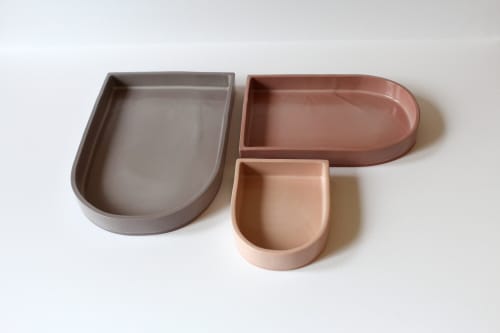Arch Ceramic Nesting Trays | Peach - Pink - Lavender | Decorative Tray in Decorative Objects by Studio Patenaude