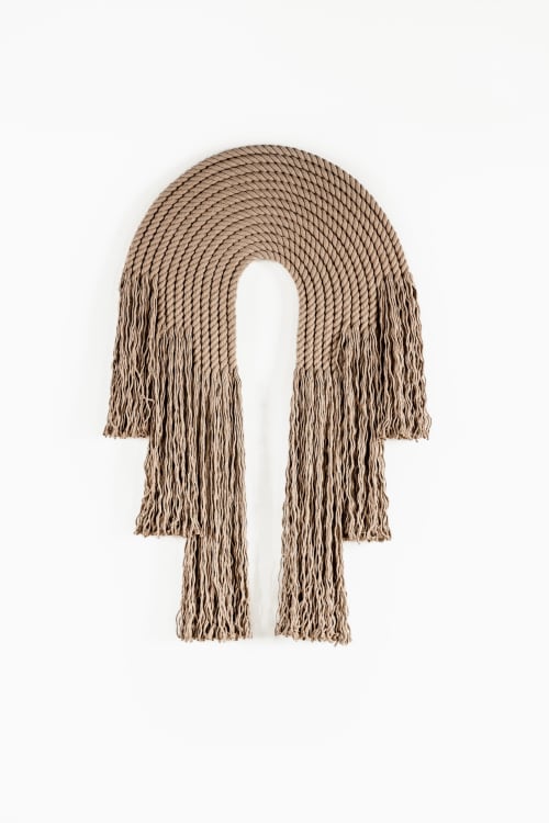 "Forte" Cannabis Hemp Tan | Macrame Wall Hanging in Wall Hangings by Candice Luter Art & Interiors