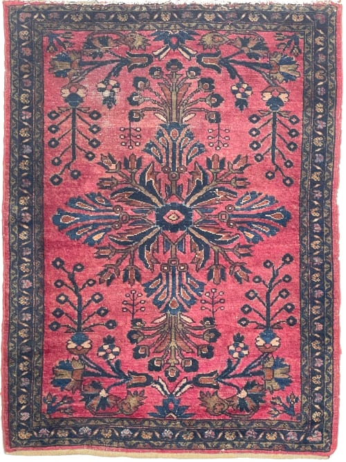 ARTISTIC Antique Lilihan Sarouk | Berry, Blush, Olive | Area Rug in Rugs by The Loom House