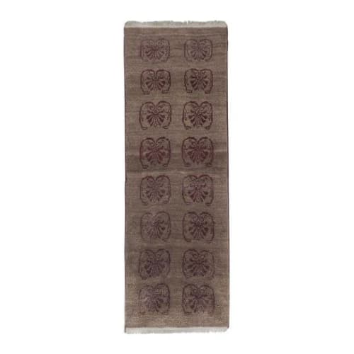 Angora Wool Turkish Tulu Rug Runner With Floral Motifs | Rugs by Vintage Pillows Store