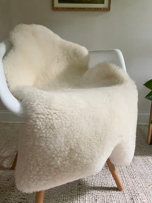 Short Fur Ivory Sheepskin | Small Rug in Rugs by East Perry