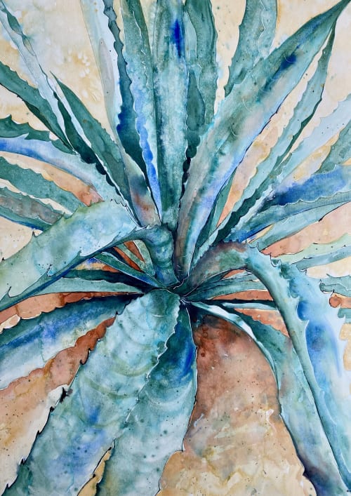 Agave "20x28" | Watercolor Painting in Paintings by Maya Murano Studio