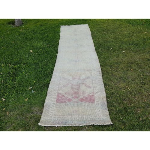 Mid 20th Century Faded Vintage Herki Runner - Designer | Rugs by Vintage Pillows Store